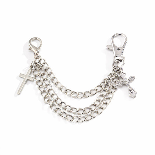 U-Shaped Chain Anklet Simple Trend Ins Cross Pendant Shoe Chain Female