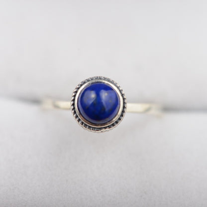 S925 silver lapis lazuli silver ring