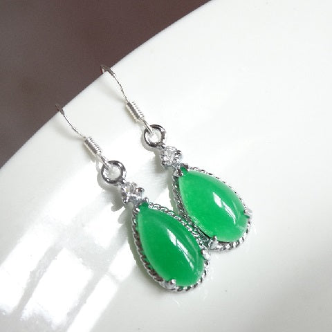 Agate Jade Earrings 925 Silver Hypoallergenic Chalcedony Earrings