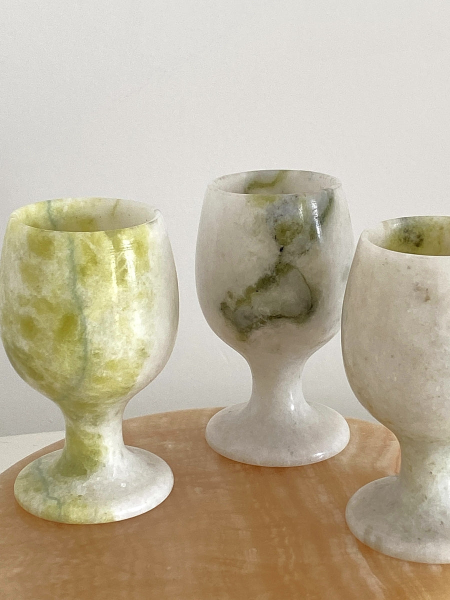 Jade And Stone High Legged Cup Ornaments