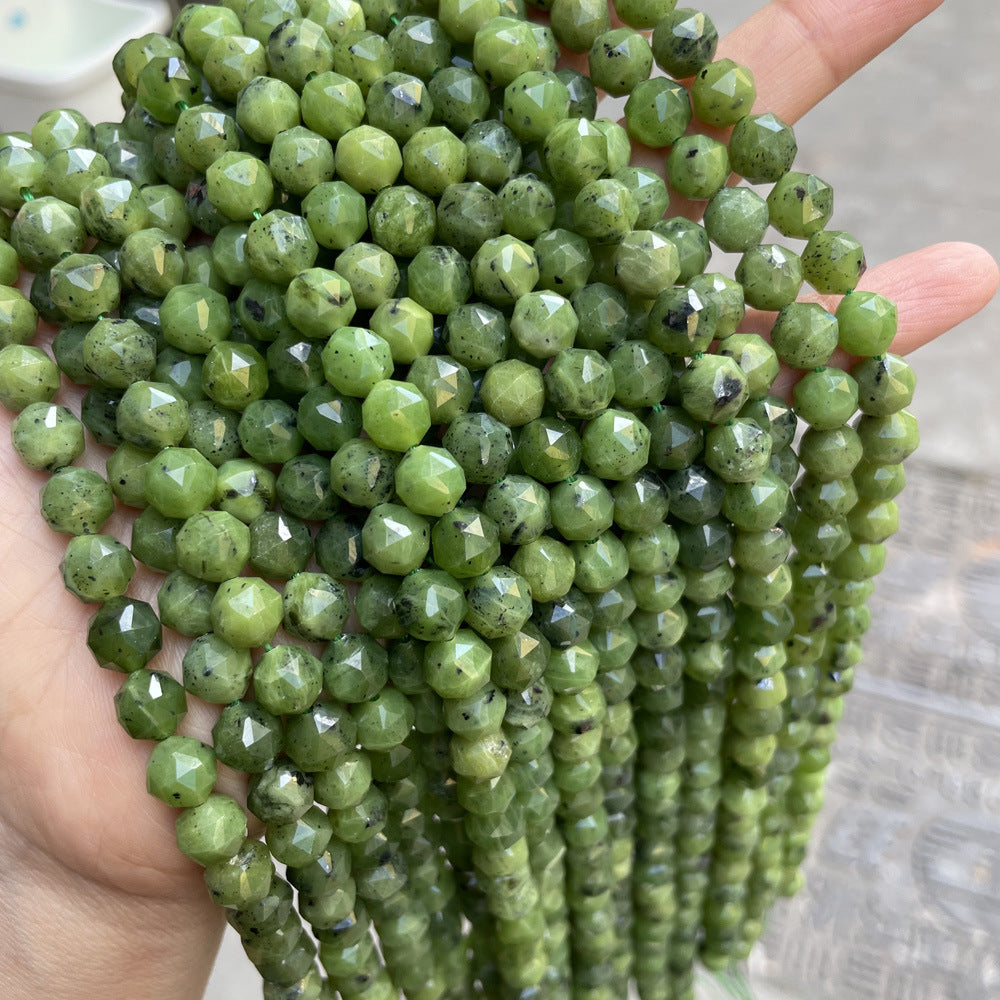 Facettierte Perlen aus kanadischer Jade aus Naturstein