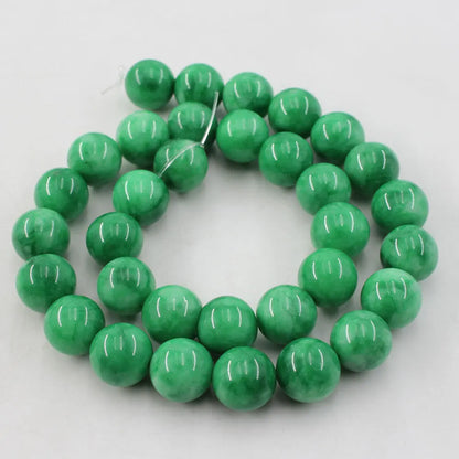 Naturstein 12MM Glatte Runde Grüne Jade Nephrit Lose Perlen 15,5" Stränge Für Halskette Armband Schmuck Machen DIY 