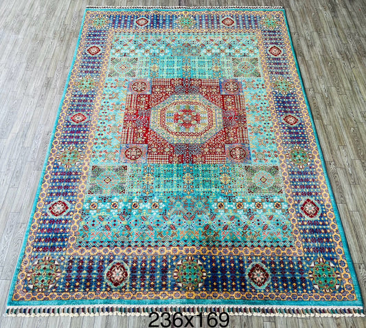 Afghan handmade Wool’s Mamlook Design Rug, 100% Wool Rug, Hand Knotted Rug