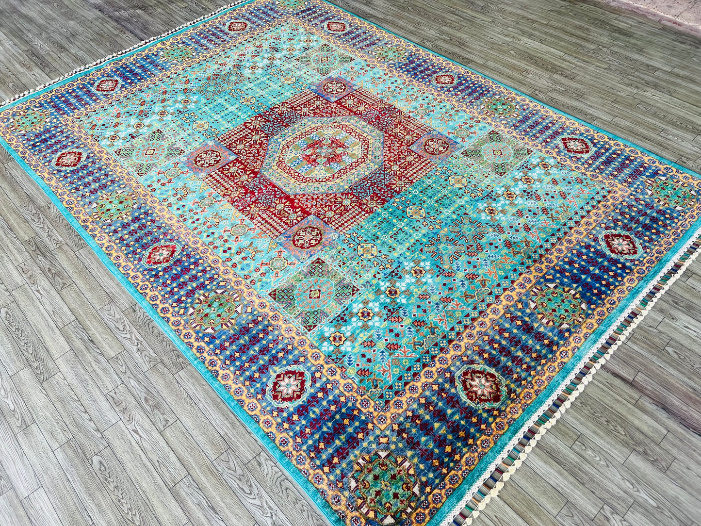 Afghan handmade Wool’s Mamlook Design Rug, 100% Wool Rug, Hand Knotted Rug