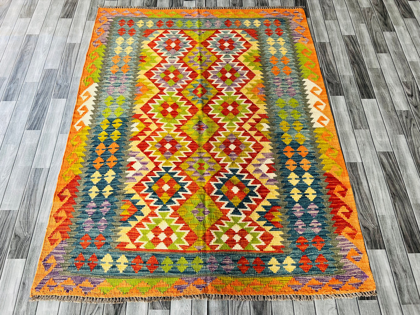 Alfombra afgana Chobi Kilims hecha a mano