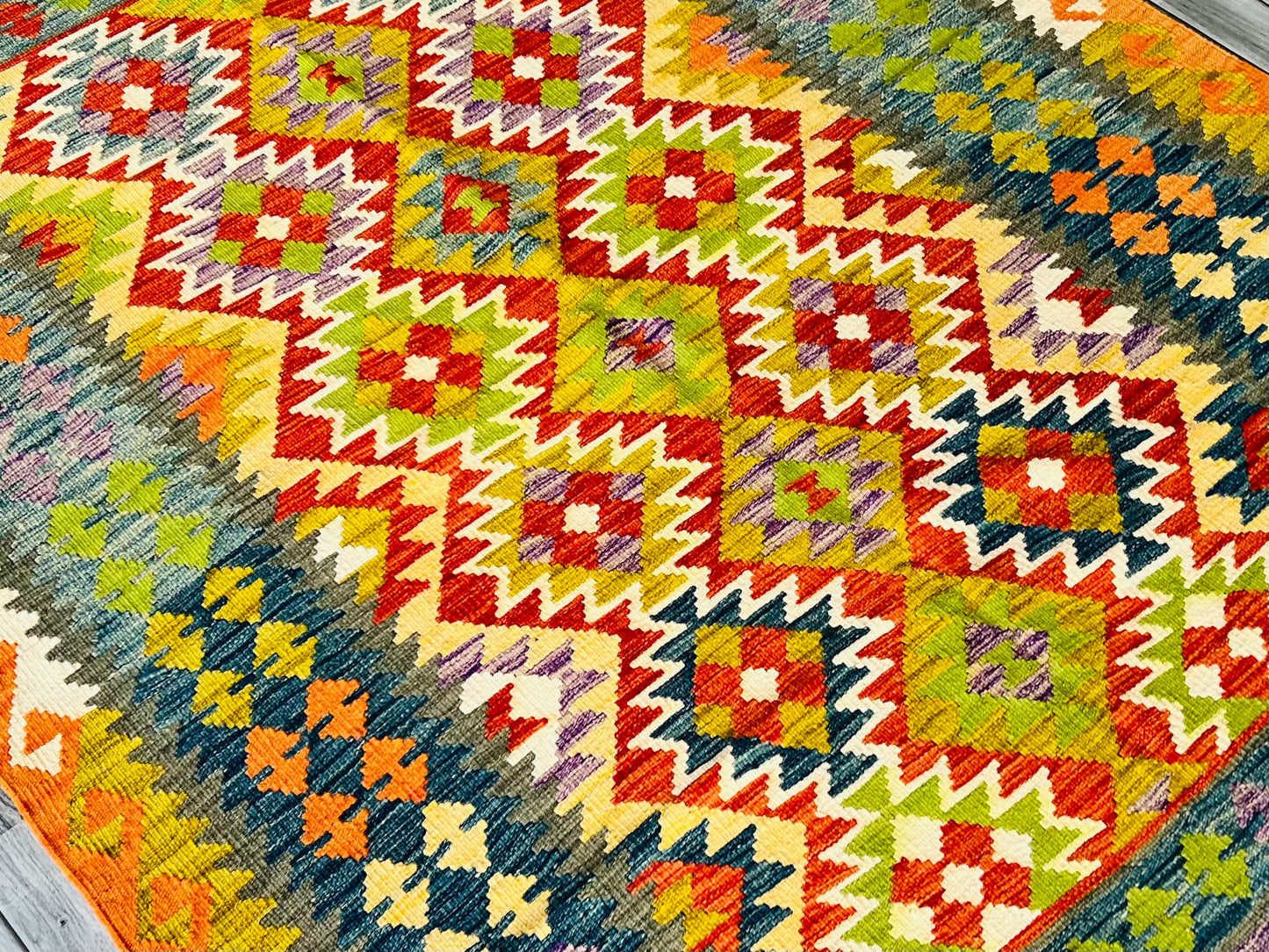 Alfombra afgana Chobi Kilims hecha a mano