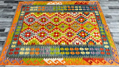 Alfombra afgana Chobi Kilims hecha a mano