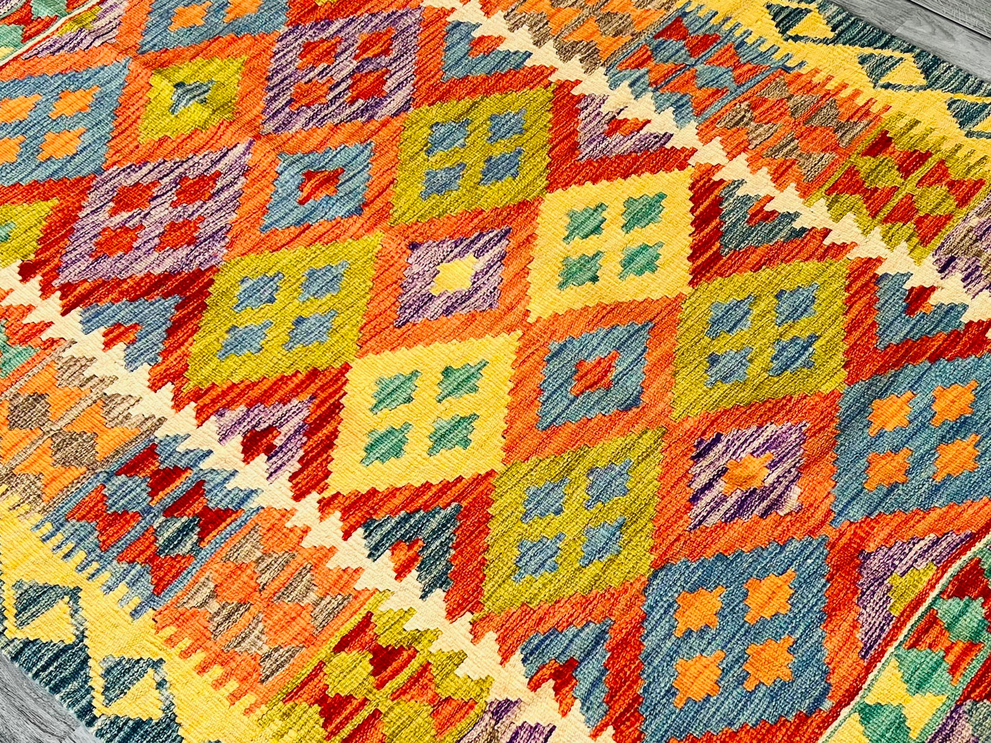 Alfombra afgana Chobi Kilims hecha a mano