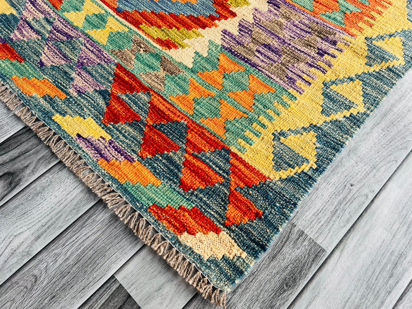 Alfombra afgana Chobi Kilims hecha a mano