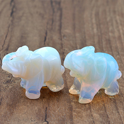 Elephant Carving Stereoscopic 1.5 Inch Crystal Ornament