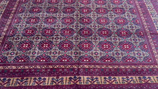 Afghanischer handgemachter Wollteppich, handgewebter klassischer Teppich, traditioneller klassischer Teppich,