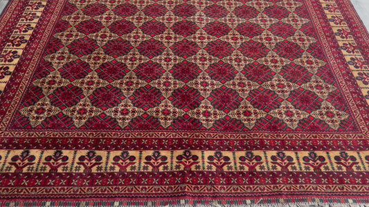 Afghanischer handgemachter Wollteppich, handgewebter klassischer Teppich, traditioneller klassischer Teppich